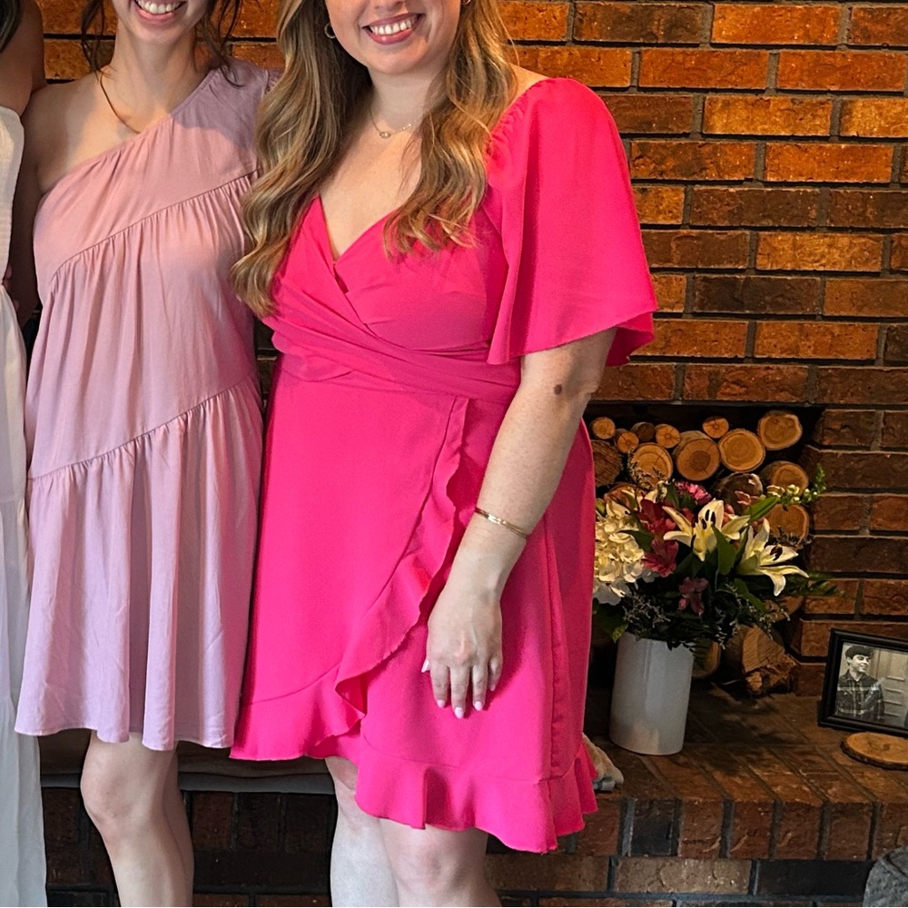 Vibrant Pink Wrap Dress